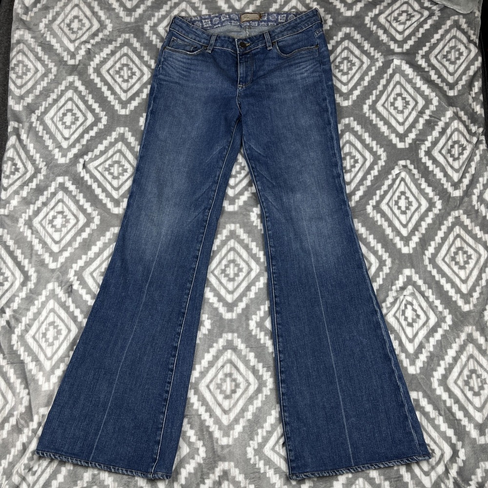 Paige Jeans Womens Size 31 Blue Robertson Mid Rise Relaxed Fit Wide Leg 31x32.5"